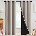 SimpleHome Natural 100 Blackout Curtains Room Darkening
