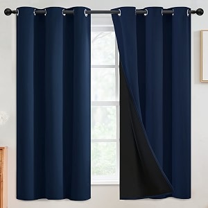 SimpleHome Navy Blue 100 Blackout Curtains Room