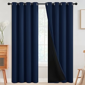 SimpleHome Navy Blue 100 Blackout Curtains Room