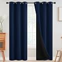 SimpleHome Navy Blue 100 Blackout Curtains Room