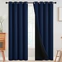 SimpleHome Navy Blue 100 Blackout Curtains Room