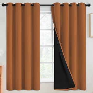 SimpleHome Orange 100 Blackout Curtains Room Darkening