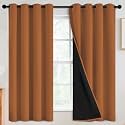 SimpleHome Orange 100 Blackout Curtains Room Darkening