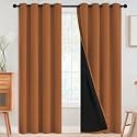 SimpleHome Orange 100 Blackout Curtains Room Darkening