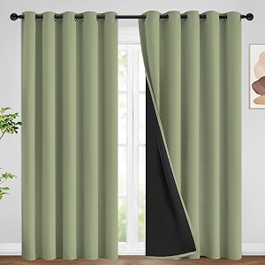 SimpleHome Sage 100 Blackout Curtains Room Darkening