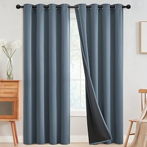 SimpleHome Stone Blue 100 Blackout Curtains Room