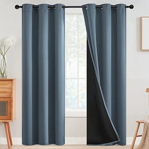 SimpleHome Stone Blue 100 Blackout Curtains Room