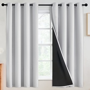 SimpleHome White 100 Blackout Curtains Room Darkening