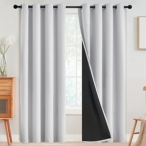 SimpleHome White 100 Blackout Curtains Room Darkening