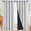 SimpleHome White 100 Blackout Curtains Room Darkening