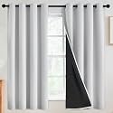 SimpleHome White 100 Blackout Curtains Room Darkening