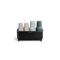 simplehuman Bottle Dock, Fast Drying Bottle Rack with Steel Frame &amp; Diatomaceous Earth Base, Three-Compartment Organizer for Tumblers, Caps &amp; Straws, Built-in Straw Holder, Matte Black