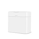 simplehuman Compost Caddy, 4L / 1.1 Gallon Countertop Kitchen Compost Bin with Magnetic Dock for Trash Can, Soft-Seal Lid, Removable Inner Bucket, White Steel