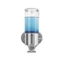 simplehuman Single Wall Mount Pump, Hotel-Grade Refillable Shower Soap Dispenser, Ergonomic T-Bar Lever, No-Drill Adhesive Install, for Bathrooms, Hotels, and Airbnbs, Stainless Steel