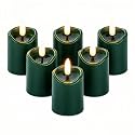 Simplelight Green Flameless Votive Candles with Timer, Set of 6
