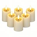 Simplelight Ivory Flameless Votive Candles with Timer, Set of 6