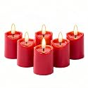 Simplelight Red Flameless Votive Candles with Timer, Set of 6