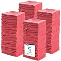 SIMPLI-MAGIC Cotton Shop Towels 14"x12" – Reusable Cleaning Shop Rags for Automobiles, Industries, Garage and Homes (Red) (Pack of 540)