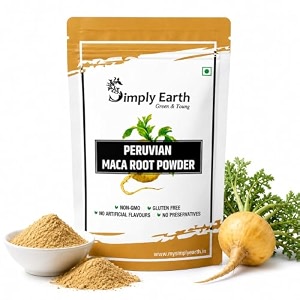 simply earth peruvian maca root powder  boosts energy and immunity  relieves stress  great for men and woman - in different packs 100gm