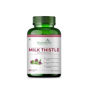 simply herbal milk thistle extract 800mg with silymarin  60 vegetarian capsules  liver support formula  herbal supplement for wellness