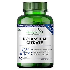 simply herbal potassium citrate supplement support healthy nervous system and promote muscle function for men amp women senior citizens  90 capsules
