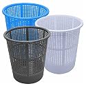Simply Home Jali 222 Open Plastic Dustbin for Home/Office/Organization etc. Set of 3 Pcs, 7 LTR Dustbin Color (Blue Grey White)