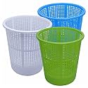 Wonder Simply Home Jali 222 Open Plastic Dustbin for Home/Office/Organization etc. Set of 3 Pcs, 7 LTR Dustbin, Color (Blue Green White