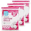 Simply Soft Premium Cotton_Balls, 100% Pure Cotton, Large Cotton_Balls for Face and Nail Polish Remover, 200 Count (Pack of 24)