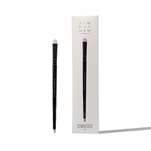 simplynam lip brush duo  double sided lip brush  blending amp precision sides  vegan amp cruelty free