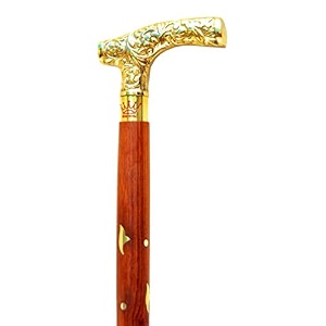 simran handicrafts royal arts wooden walking stick
