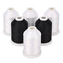 Simthread 4 White 2 Black 60WT Sewing Bobbin Fill Machine Embroidery Thread - 1500 Meters Spool Each…