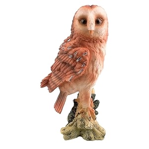 simulation owl model for birthday gift teaching materials garden yard decors light red