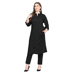 SINDOORI Collar Kurta for Women Solid Colour