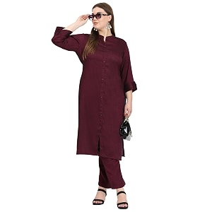 SINDOORI Collar Kurta for Women Solid Colour