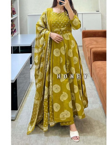Sindrella Floral Print Embellished Anarkali Kurta Bottom