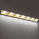 SineRise LED Modern Bathroom Vanity Light Fixtures, Modern Acrylic Bathroom Wall Lighting Fixtures Over Mirror, 7-Light, 55-Inch, Gold, White