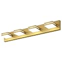 SineRise LED Modern Bathroom Vanity Light Fixtures, Modern Acrylic Bathroom Wall Lighting Fixtures Over Mirror, 4-Light, 30-Inch, Brass, 100%-0% White