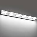 SineRise LED Modern Bathroom Vanity Light Fixtures, Modern Acrylic Bathroom Wall Lighting Fixtures Over Mirror, 6-Light, 48-Inch, White, White