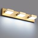 SineRise LED Modern Bathroom Vanity Light Fixtures, Modern Acrylic Bathroom Wall Lighting Fixtures Over Mirror, 3-Light, 24-Inch, Gold, White