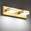SineRise LED Modern Bathroom Vanity Light Fixtures, Modern Acrylic Bathroom Wall Lighting Fixtures Over Mirror, 2-Light, 15.5-Inch, Gold, White