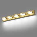 SineRise LED Modern Bathroom Vanity Light Fixtures, Modern Acrylic Bathroom Wall Lighting Fixtures Over Mirror, 5-Light, 40-Inch, Brass, White