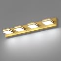 SineRise LED Modern Bathroom Vanity Light Fixtures, Modern Acrylic Bathroom Wall Lighting Fixtures Over Mirror, 4-Light, 30-Inch, Brass, White