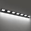 SineRise LED Modern Bathroom Vanity Light Fixtures, Modern Acrylic Bathroom Wall Lighting Fixtures Over Mirror, 7-Light, 55-Inch, Black, White