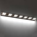 SineRise LED Modern Bathroom Vanity Light Fixtures, Modern Acrylic Bathroom Wall Lighting Fixtures Over Mirror, 7-Light, 55-Inch, Brown, 100%-0% White