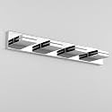 SineRise LED Modern Bathroom Vanity Light Fixtures, Modern Acrylic Bathroom Wall Lighting Fixtures Over Mirror, 4-Light, 30-Inch, Chrome, White