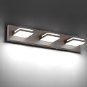SineRise LED Modern Bathroom Vanity Light Fixtures, Modern Acrylic Bathroom Wall Lighting Fixtures Over Mirror, 3-Light, 24-Inch, Brown, 100%-0% White
