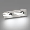 SineRise LED Modern Bathroom Vanity Light Fixtures, Modern Acrylic Bathroom Wall Lighting Fixtures Over Mirror, 2-Light, 15.5-Inch, Nickel, White