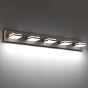 SineRise LED Modern Bathroom Vanity Light Fixtures, Modern Acrylic Bathroom Wall Lighting Fixtures Over Mirror, 5-Light, 40-Inch, Brown, 100%-0% White