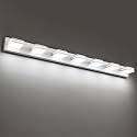 SineRise LED Modern Bathroom Vanity Light Fixtures, Modern Acrylic Bathroom Wall Lighting Fixtures Over Mirror, 7-Light, 55-Inch, White, White
