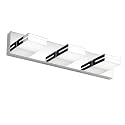 SineRise LED Modern Bathroom Vanity Light Fixtures, Modern Acrylic Bathroom Wall Lighting Fixtures Over Mirror, 3-Light, 24-Inch, Chrome, 100%-0% White